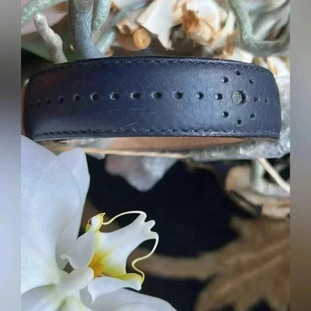 ESCADA Women’s Vintage Navy Blue Silver Buckle Belt Size 2